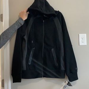 Zip Up hooded sweatshirt - black and grey